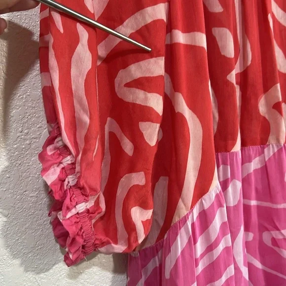 OLIPHAN WOMENS MAXI DRESS ZEBRA PRINT MULTICOLOR Sz XL - Picture 10 of 11